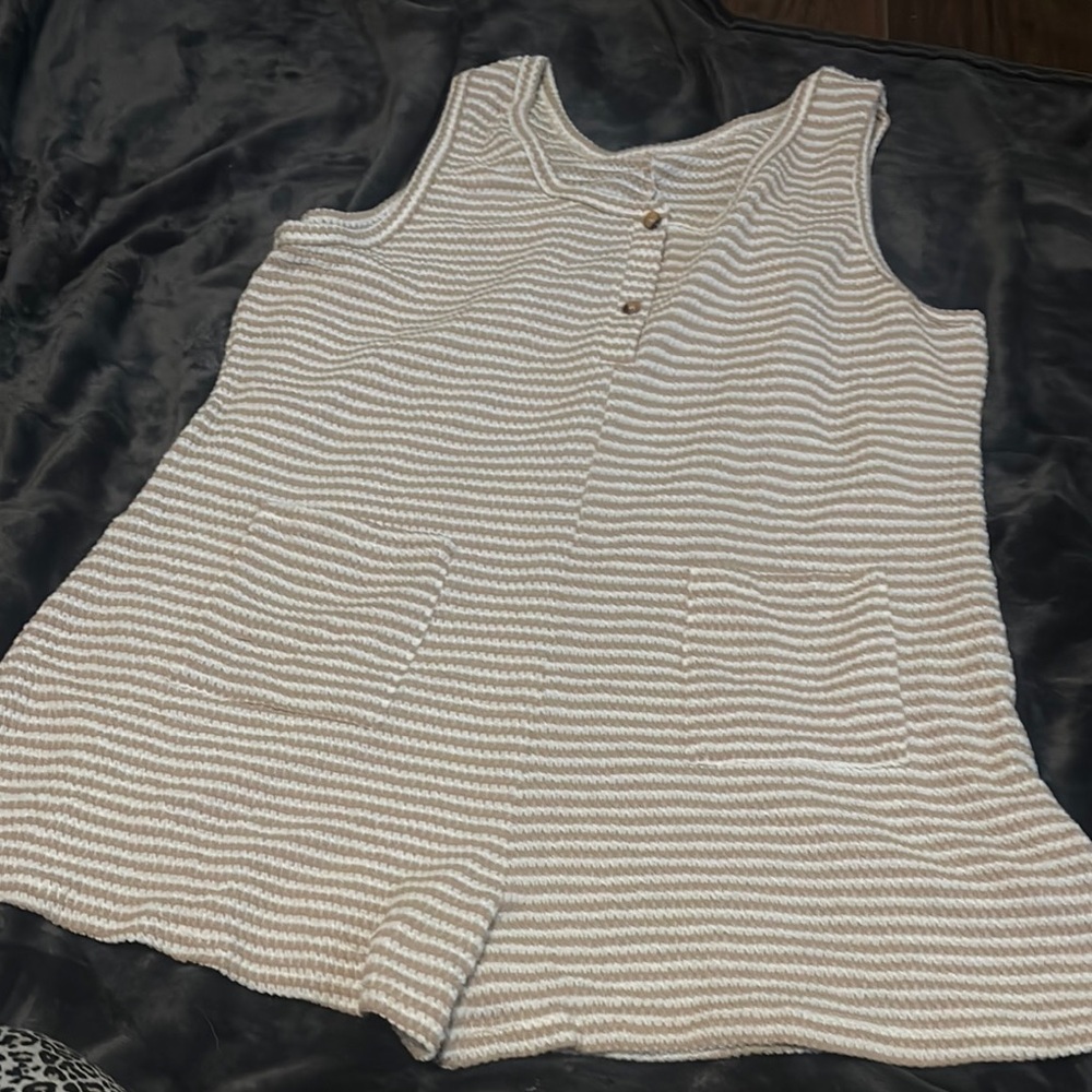 Striped Sleeveless Romper